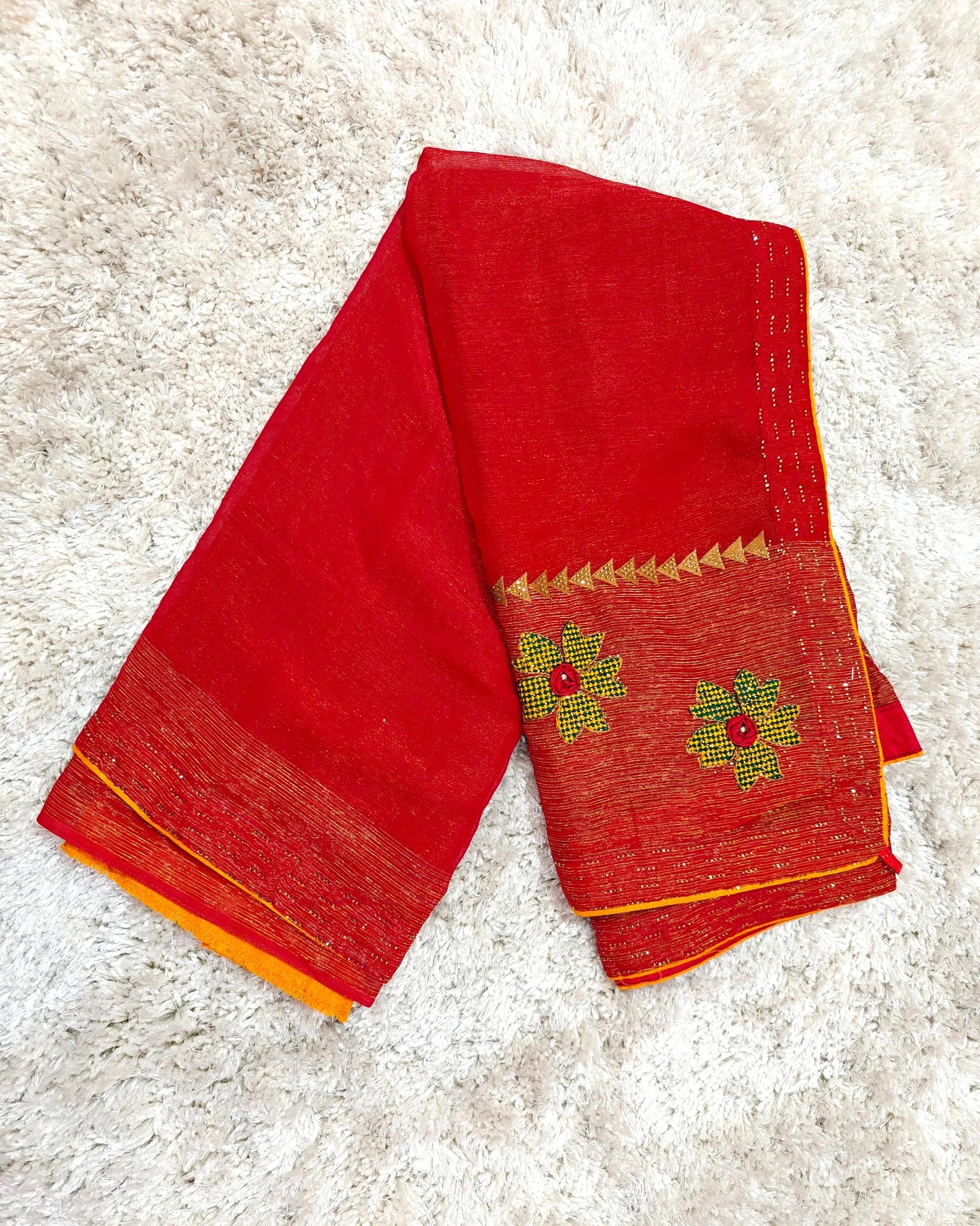 Siya – RT2026039 Shimmer Designer Saree | Embroidery Motif Border - View 4 | RAJRANI TRENDS