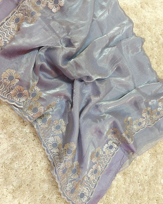 Meher â RT2026043 Jimmy Choo Saree with Thread Embroidery Border - View 2 | RAJRANI TRENDS