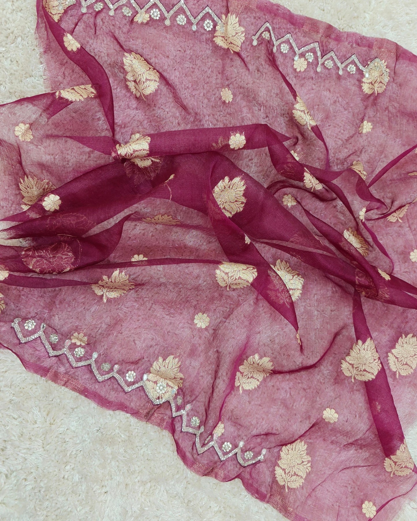 Riddhima – RT2026045 Tissue Organza Saree with Zari & Stone Work - View 4 | RAJRANI TRENDS