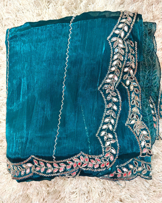 Meenakshi | Mirror Work Jimmy Choo Saree | Rajrani Saree Raipur - RT2026046