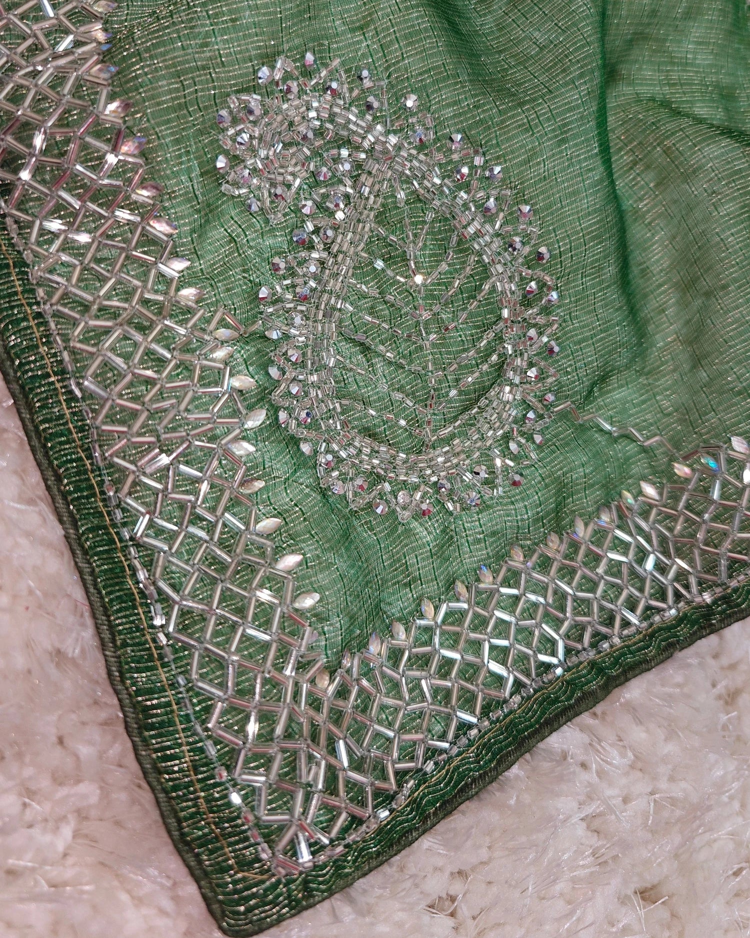 Kiara – RT2026037 Twill Net Designer Saree | Cat Dana Work Border - View 2 | RAJRANI TRENDS