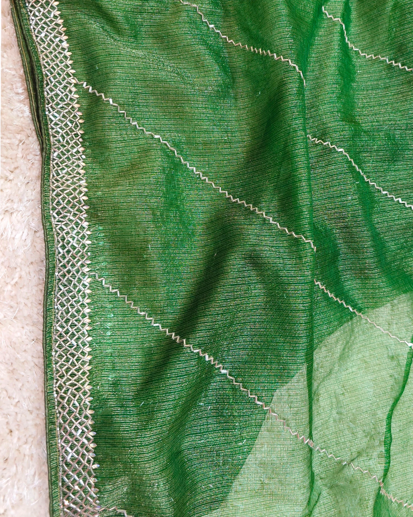 Kiara – RT2026037 Twill Net Designer Saree | Cat Dana Work Border - View 3 | RAJRANI TRENDS