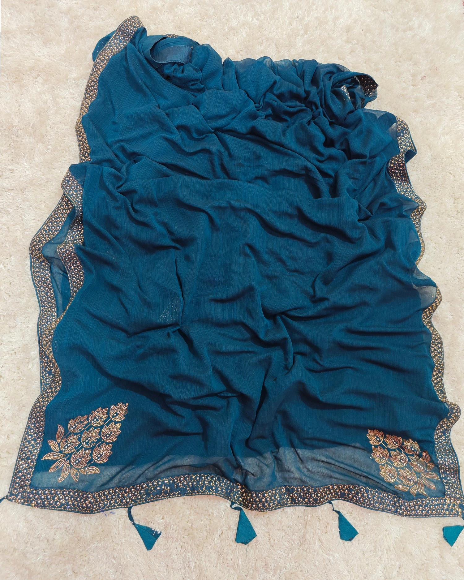 Aarya – RT2026038 Shimmer Designer Saree | Stud Stone Border Work | RAJRANI TRENDS