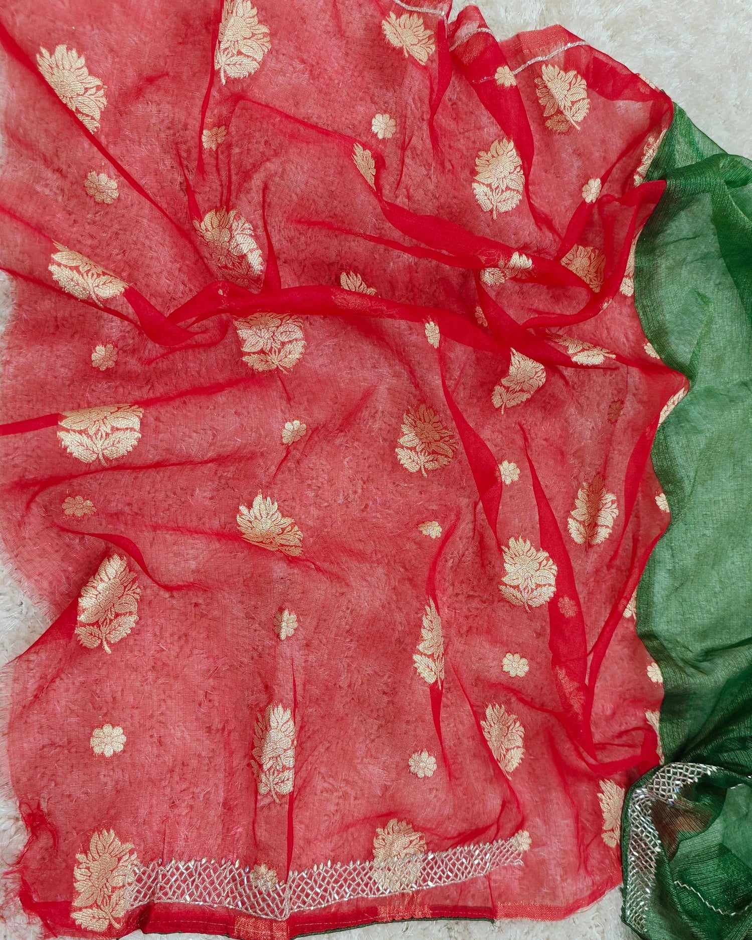 Kiara – RT2026037 Twill Net Designer Saree | Cat Dana Work Border - View 4 | RAJRANI TRENDS