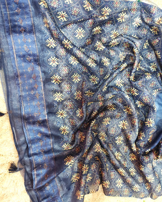 Vaidehi - RT2026034 Premium Brasso Print Saree | Elegant Traditional Design - View 2 | RAJRANI TRENDS