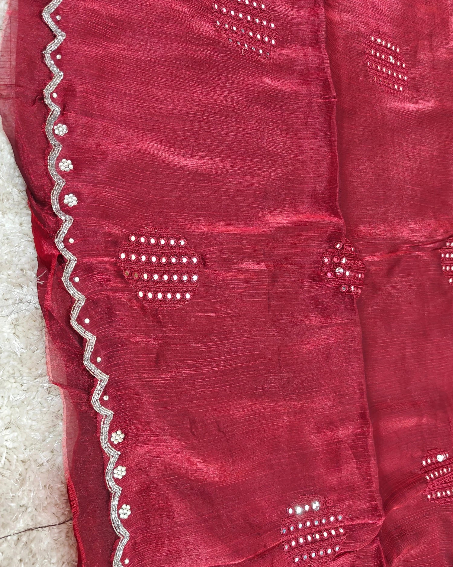 Kashvi - RT2026028 Premium Jimmy Choo Saree | Mirror Hand Work | RAJRANI TRENDS