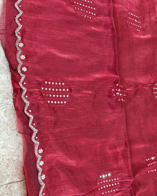 Kashvi - RT2026028 Premium Jimmy Choo Saree | Mirror Hand Work | RAJRANI TRENDS