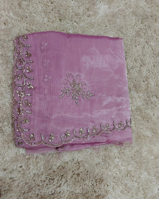 Ira - RT2026030 Premium Jimmy Choo Saree | Cat Dana Hand Work - View 2 | RAJRANI TRENDS