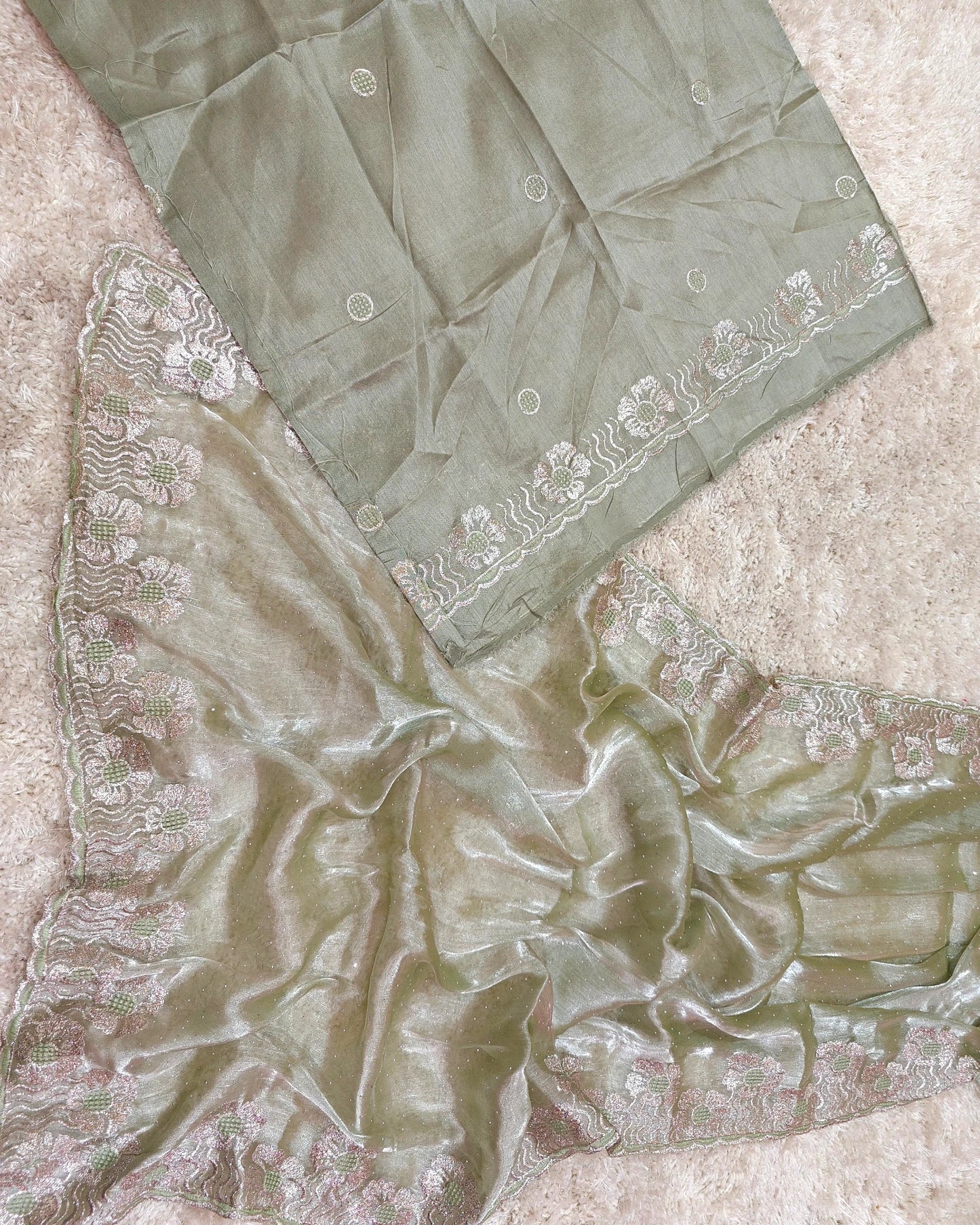 Meher – RT2026043 Jimmy Choo Saree with Thread Embroidery Border - View 3 | RAJRANI TRENDS