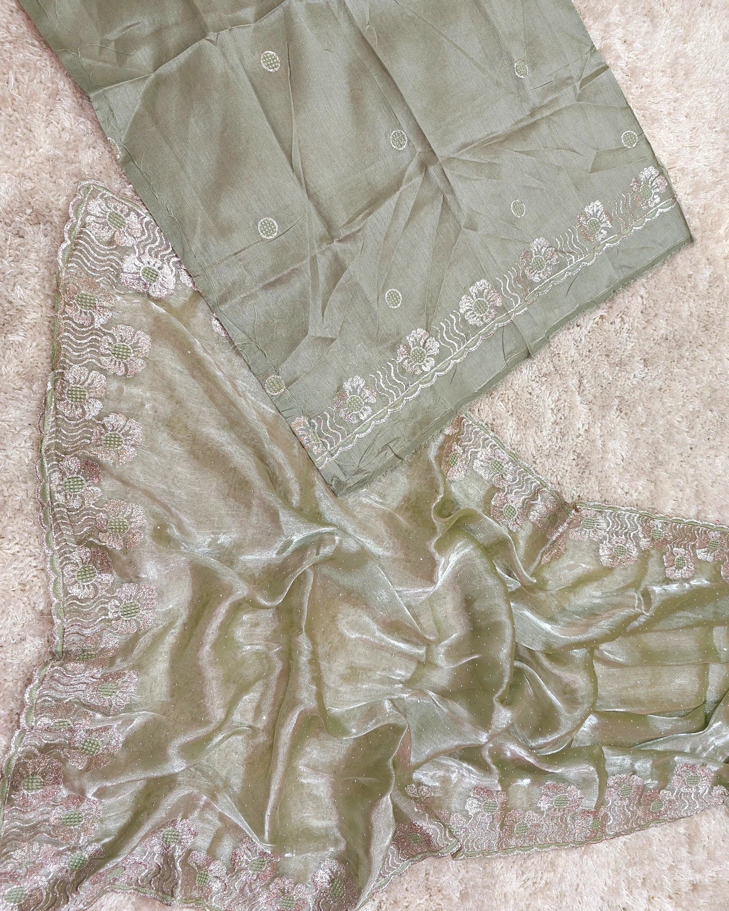 Meher – RT2026043 Jimmy Choo Saree with Thread Embroidery Border - View 3 | RAJRANI TRENDS