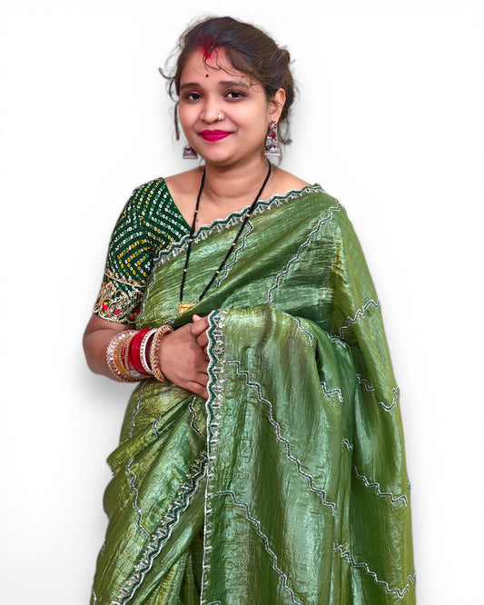 Saraswati - RT2026003 (Gold Crush Green) | RAJRANI TRENDS