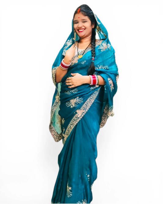 Parvati - RT2026016 (Bottle Green Silk) - View 2 | RAJRANI TRENDS